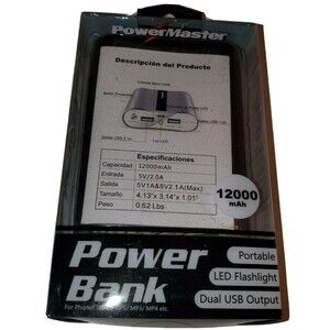 12000 mAh Power Bank Charging Portable External Battery Backup Charger Dual USB